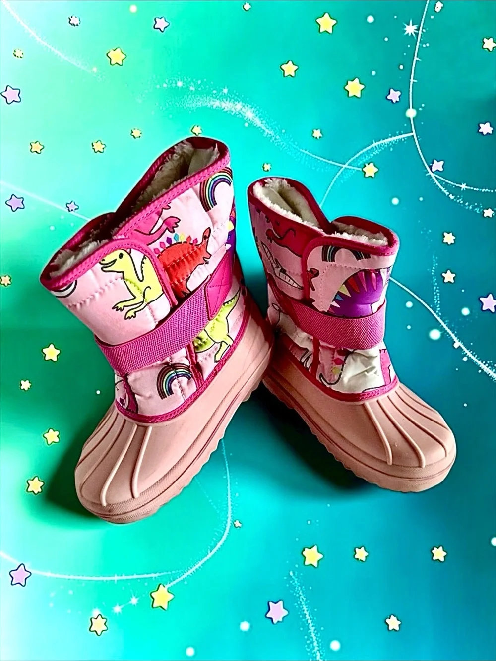 The Children’s Place Toddler Girls Boots Pink Dino Snow Size 11 EUC